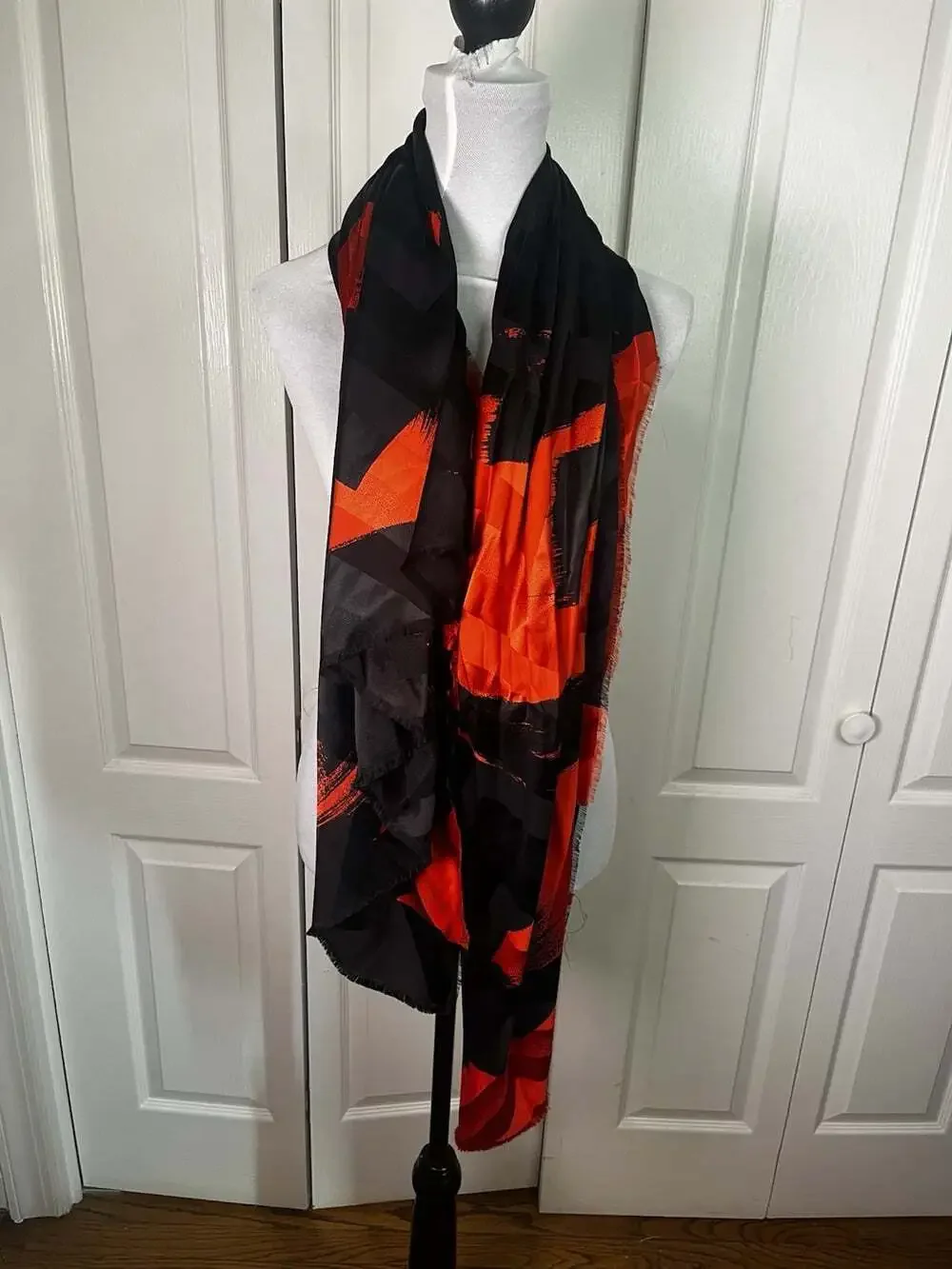 VINTAGE ESCADA MARGARETHA LEY 80s DESIGNER ITALIAN SILK SCARF LARGE LUXURY 36X58